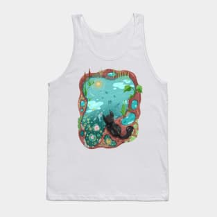 Black Cat and the Sky Koi Pond Tank Top